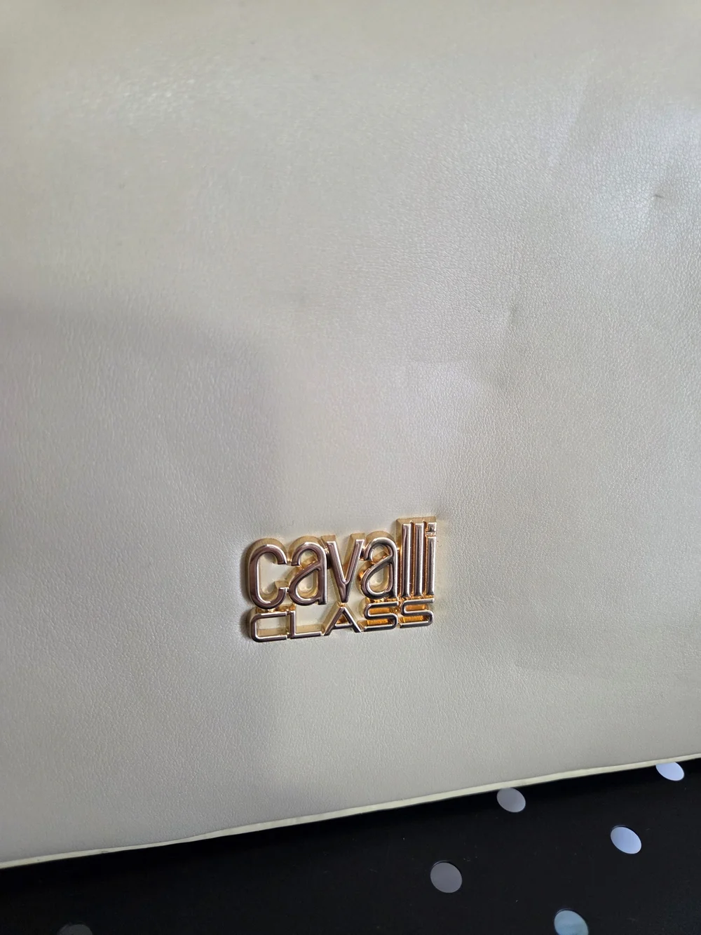 Cavalli Class Tatiana Top Handle Purse, Almond Buff Deboss